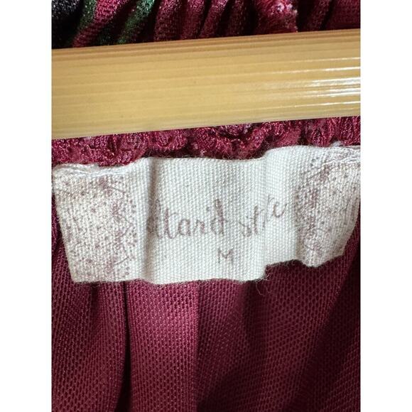 Altar’d State Women’s Medium Blouse Cropped Ruffle Floral Festival Cottage Y2K - Picture 4 of 7